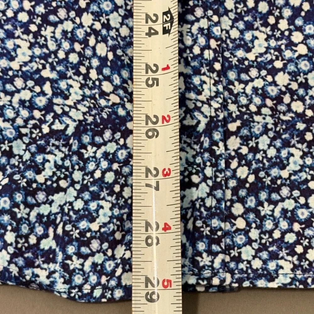 Robert Graham Modern Americana Floral‎ Shirt XL Blue Tailored Fit Short Sleeve